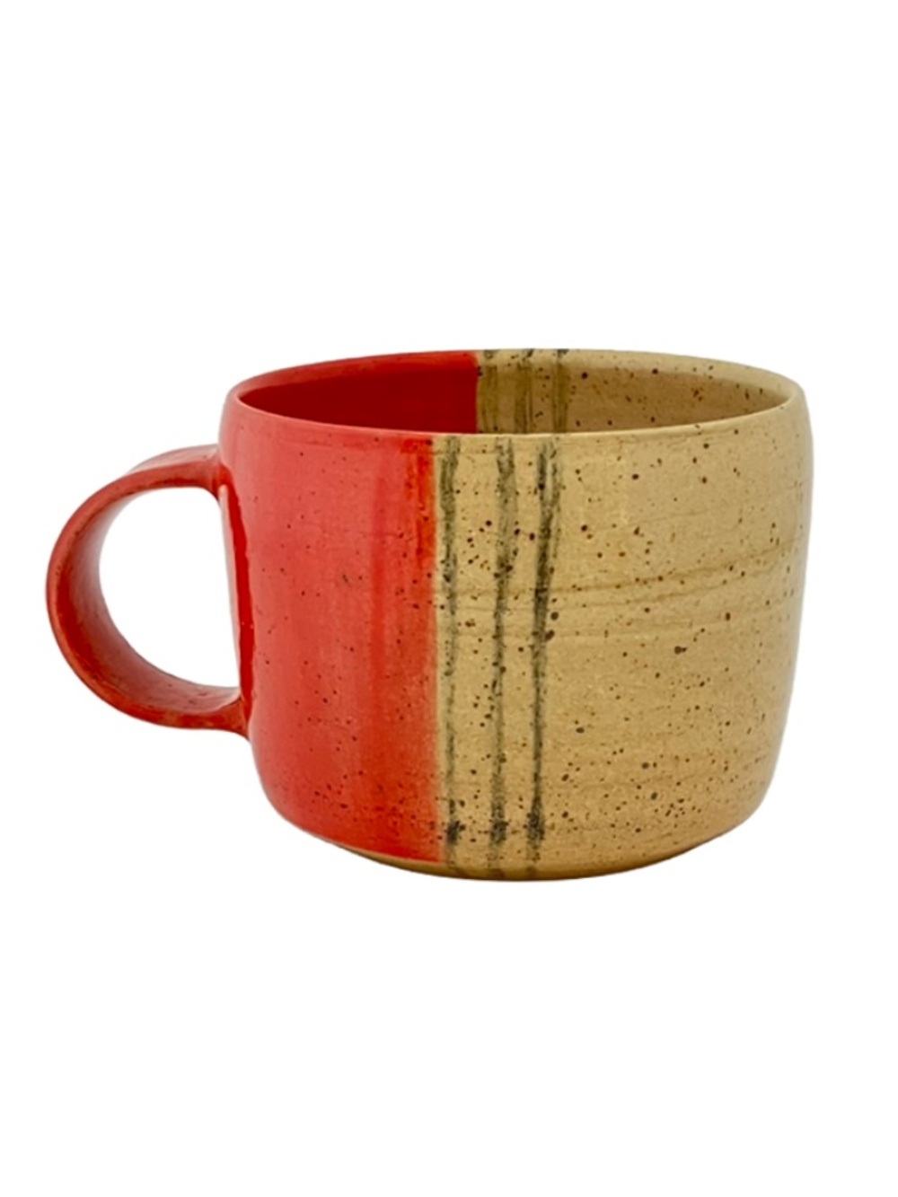 Khormaloo Mug Handmade Ceramic Two-Tone Red & Cream Mug made by Farnaz Ceramics